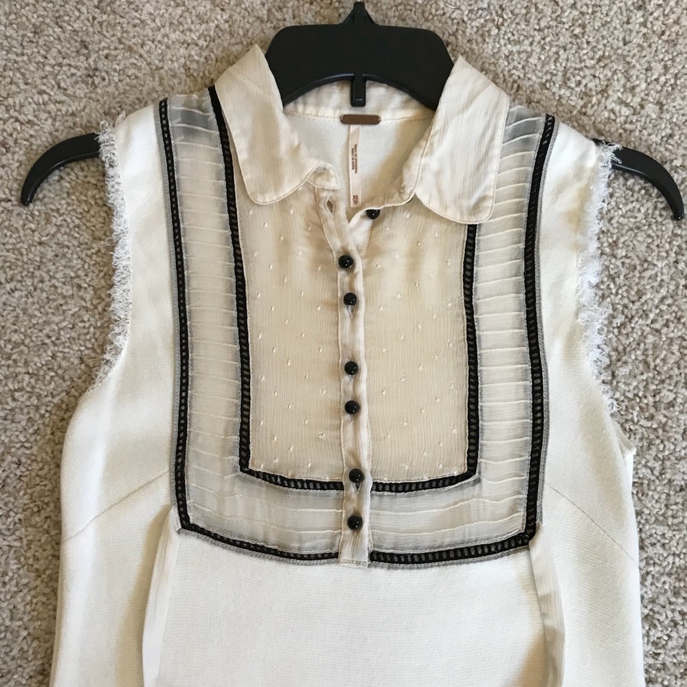 NWT, Free People, Ivory & Black Apron Style Dress! - Picture 6 of 8